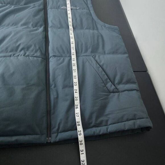 Eddie Bauer Mens Down Puffer Vest Size XL Blue Full Zip Outdoor Hiking Layers - Picture 7 of 7